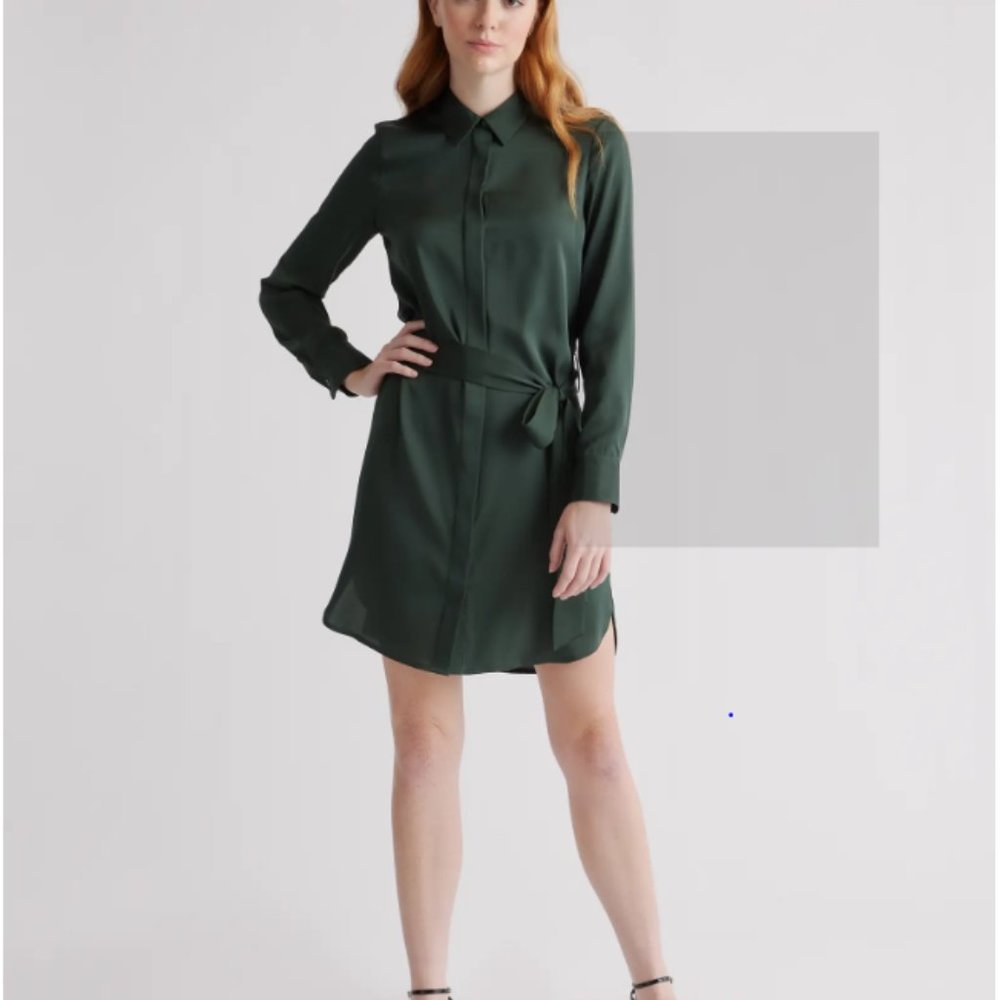 NWOT Quince Washable Stretch Silk Shirt Dress